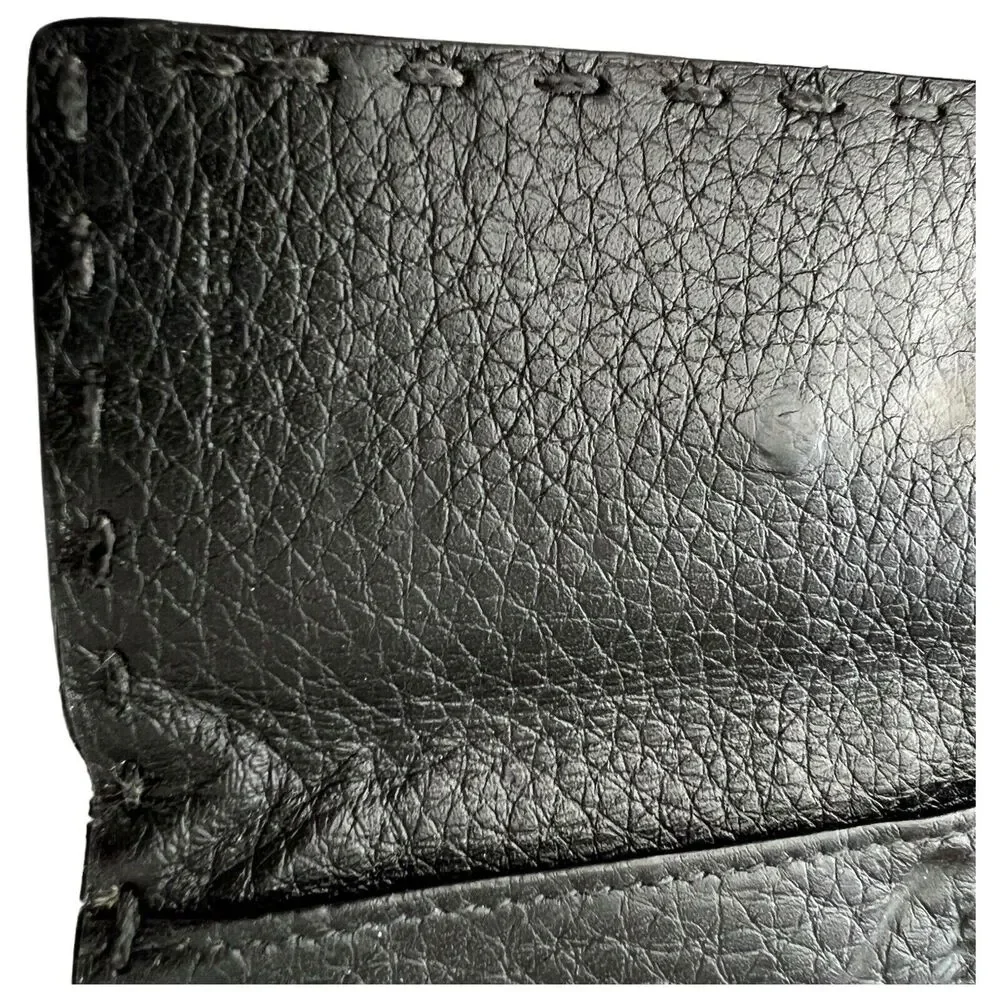 Fendi Selleria Black Leather Trifold Key Case Holder Roma Hand Stitched - Picture 6 of 9